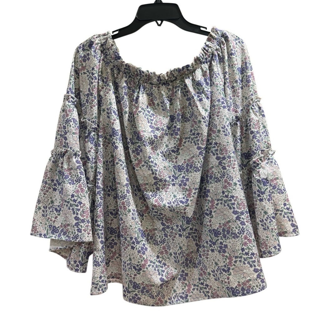 Floral Bell Sleeve Top Women's Medium
